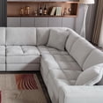 thumbnail image 4 of Roundhill Furniture Breton Contemporary 6-Piece L-Sectional Sofa, 4 of 10