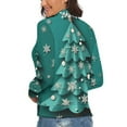 thumbnail image 3 of Christmas Tree Women's Turtleneck Sweater Long Sleeve Ribbed Fitted Turtle Neck Casual Fall Winter Collection Top 2XL, 3 of 4