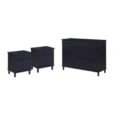 3 Piece Bedroom Set With Dresser And Set Of 2 Night Stands In
