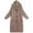 Brown, variant on Women's Plus Size Long Hooded Cardigan, Cable Knit Open Front Sweater, Winter Warm Knit Jacket, Mid-Length Outerwear, Casual Loose Fit Coat Brown L