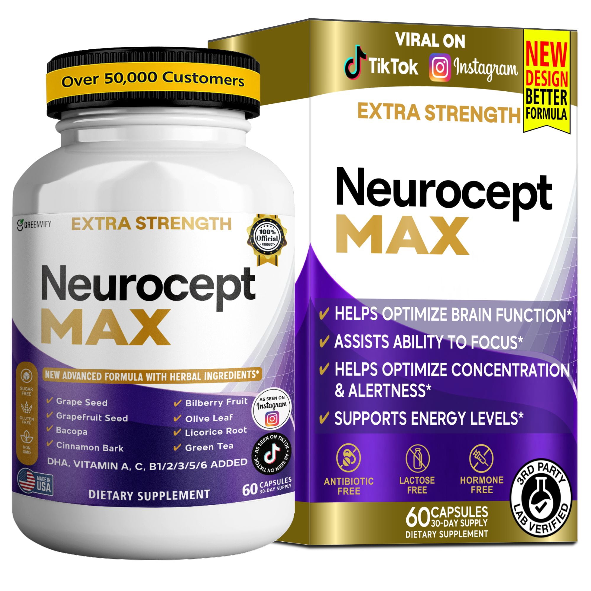 GreenVify Neurocept Max Dietary Supplement Capsules