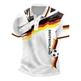 thumbnail image 2 of Soccer Cup 2026 Polo Shirt for Men, Short Sleeve Button Collar Deutschland Jersey Tee with German Flag Print - Breathable Summer Fan Top for Match Day & Casual Wear Beige L, 2 of 4