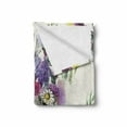 thumbnail image 2 of Vintage Soft Flannel Fleece Throw Blanket, Pattern of Watercolor Effect Colorful Spring Floral Bouquet, Cozy Plush for Indoor and Outdoor Use, 70" x 90", Cream Multicolor, by Ambesonne, 2 of 6