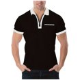 thumbnail image 5 of zfhfof Men's Quarter Zip Polo Shirts Slim Fit Casual Short Sleeve Golf Shirts Contrast Color Athletic Golf Shirts with Chest Pocket, 5 of 9