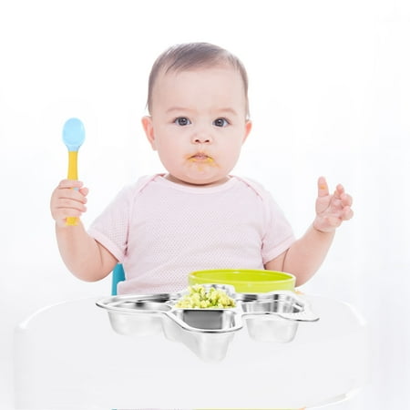 

FRCOLOR Stainless Steel Grid Plate Dishes for Restaurant Newborn