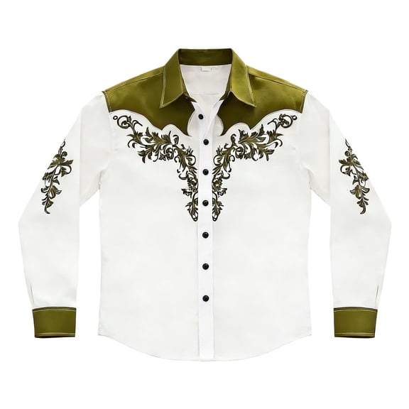 Tiijoy Boys Western Cowboy Shirt Youth Casual Long Sleeve Button Down Shirt, Sizes 4-13