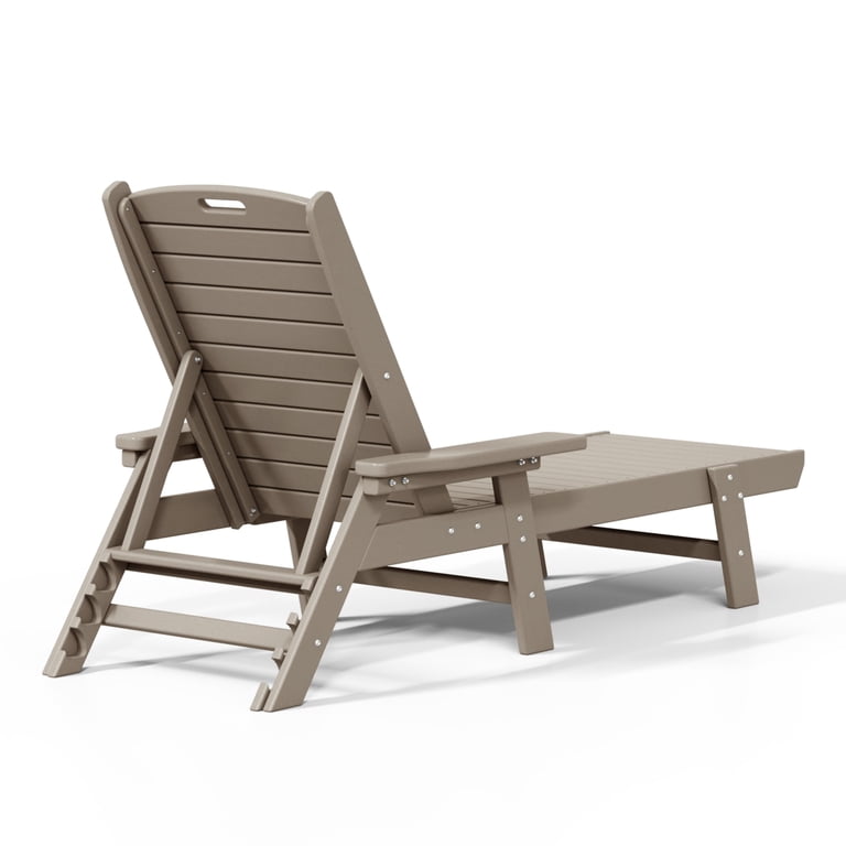 WestinTrends Malibu Chaise Lounge, HDPE Weathered Wood photo 7