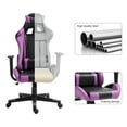 thumbnail image 3 of Gaming Chair Office Desk Chair Ergonomic Reclining Computer Chair Height Adjustable Swivel Recliner with Headrest Lumbar Support, Purple Black, 3 of 7