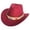 Wine, variant on SRZYMJ Womens Western Cowboy Hats Studded Pinched Western Cowgirl Hats Wide Brim Fedoras Hat