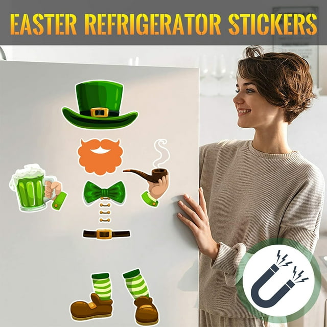 Fiudx Ofertas relámpago Imán magnético para nevera con forma de enano para el día de San Patricio