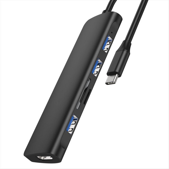 Hub USB 3.0 Tipo C 6 en 1 para USB-C una 4K Compatible para Lector de Tarjetas SD/TF Divisor de Concentrador de Datos