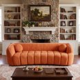 thumbnail image 3 of LUCKHAO 98.4" Modern Compressed Cloud Sofa, 3-Seat Corduroy Couch, No Assembly Sofa-in-a-Box, Orange, 3 of 8