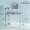 thumbnail image 3 of HOMCOM 6-Level Adjustable Bath and Shower Bench, Armrest & Backrest, Grey, 3 of 10