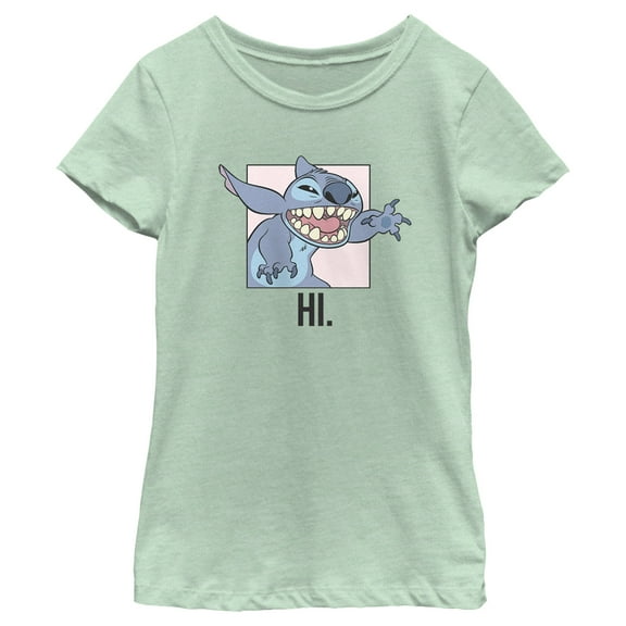 Girl's Lilo & Stitch Hi. Reaching Out Stitch Graphic Tee Mint X Large