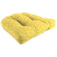 thumbnail image 5 of Jordan Manufacturing 19" x 19" Brunswick Marigold Yellow Geometric Square Tufted Contoured Outdoor Wicker Seat Cushion (2 Pack), 5 of 10