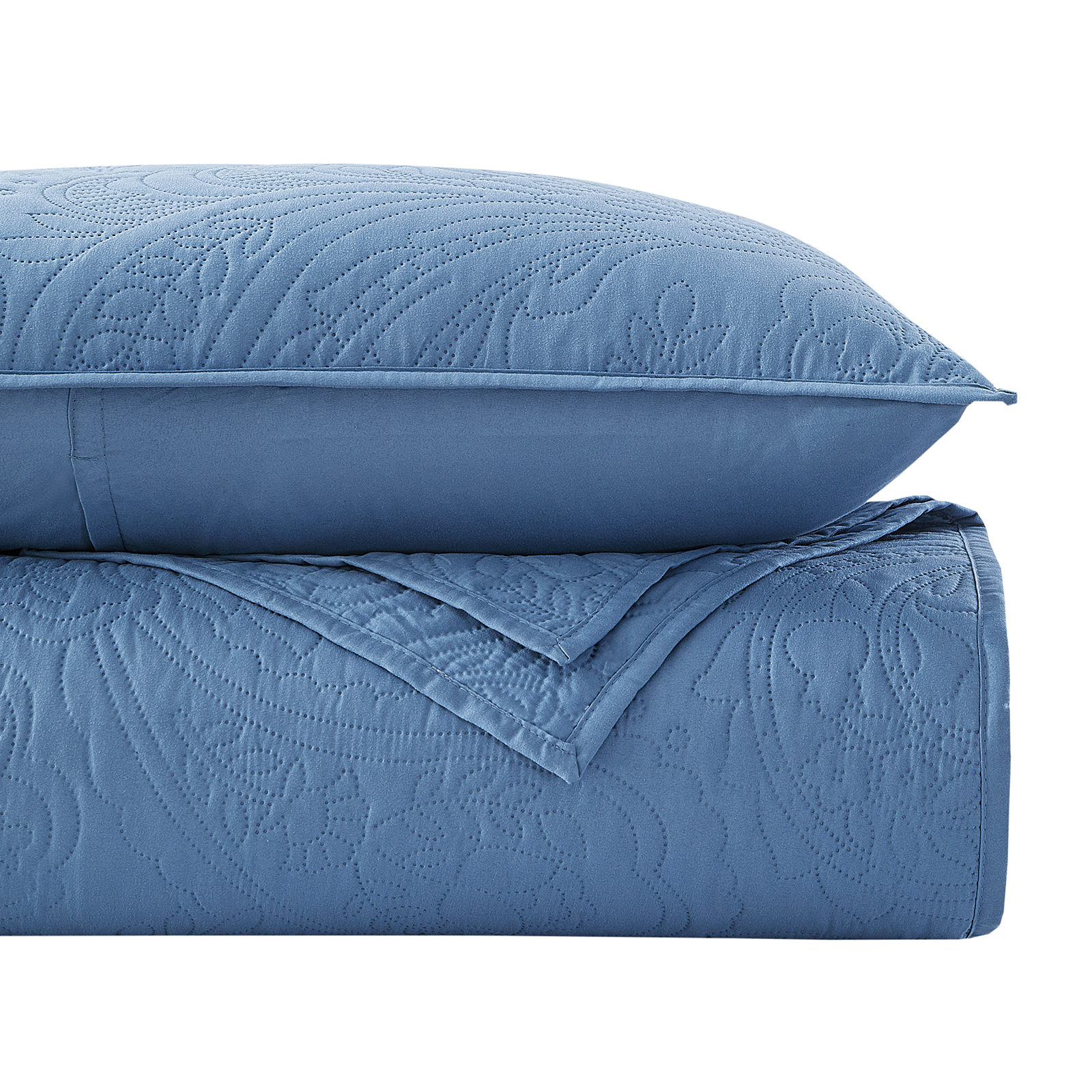 Bourina Modern Floral 3-Piece Quilt Set, Blue,King,Lightweight & Comfortable,Perfect for All Seasons