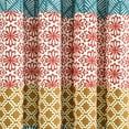 thumbnail image 4 of Bohemian Stripe Window Curtain Panels, Pair, 52" W x 63" L, Turquoise & Orange - Colorful Short Curtains - Maximalist & Boho Decor - Boho Curtains For Bedroom, Living Room & Dining Room, 4 of 6