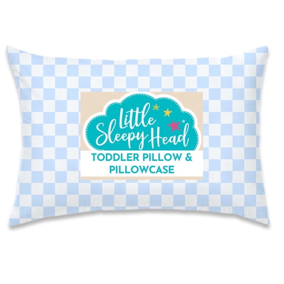 Little Sleepy Head Toddler Pillow with Pillowcase (Gray) Best Pillow for Kids! 13x18"