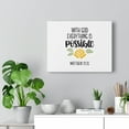 thumbnail image 5 of Scripture Walls Everything Is Possible Matthew 19:26 Bible Verse Canvas Christian Wall Art Ready to Hang Unframed, 5 of 12