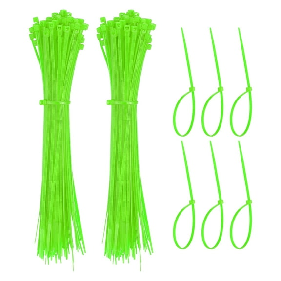 Zip Ties Plastic Cable Ties, Self-Locking Wire Zip Tie 8 Inch - (1000 Pack, Bright Green)