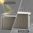 thumbnail image 5 of Decksplore 230 Gallon Resin Deck Box,Waterproof Outdoor Storage Box, Lockable for Patio Furniture, Garden Tools, Pool Accessories, for All Weather Use Coffee, 5 of 13