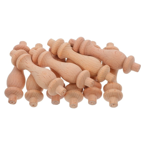 FRCOLOR 10pcs Wood Baluster for Stairs European Style Wooden Carving Spindles Staircase Spindles Furniture Accessories Unfinished Baluster