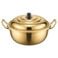 thumbnail image 1 of Olla de acero inoxidable para fideos ramen, olla para estofado, olla para sopa con asas dobles, 1 of 6