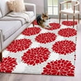 thumbnail image 2 of Kitchen Mats for Floor 3x5 Ft, Red Dahlia Non Slip Area Rugs for Kitchen Bedroom Entryway, Vintage Country Grey Abstract Flowers Floral Washable Carpet Runner Rug Floor Mats for Bedroom Home Decor, 2 of 9