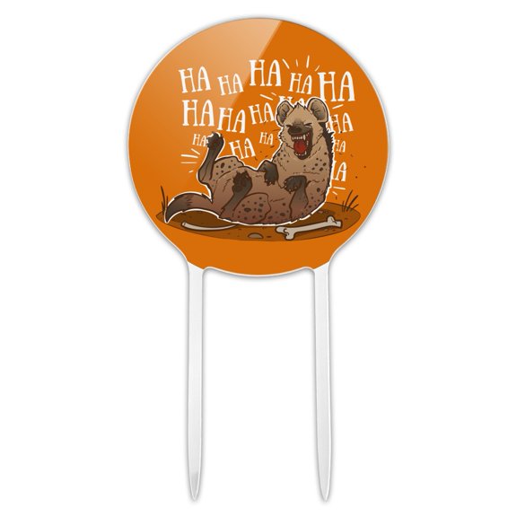 Acrylic Laughing Hyena Cake Topper Party Decoration for Wedding Anniversary Birthday Graduation