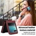 thumbnail image 6 of Allytech Wallet Case for Motorola Razr 40 Ultra with Ring, Hidden Credit Card Slots, Secure Finger Grip, Luxury PU Leather, Thin Shockproof Cover for Motorola Razr 40 Ultra - Winered, 6 of 6