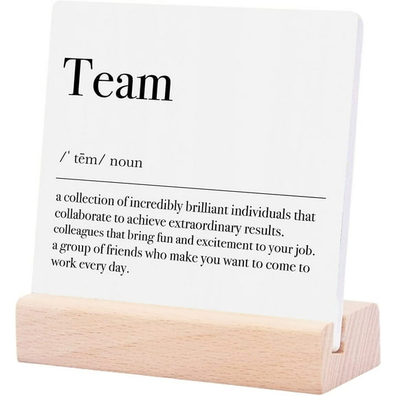 Ceramic Sign 4x4Inch Motivational Team Definition Office Supplies Decorative Office Desk Accessories Employee Appreciation Gifts Teamwork Office Must Haves Ceramic Plaque Sign Home Shelf Decor
