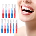 thumbnail image 3 of 150 pieces of interdental brush toothpick dental flosser tooth cleaning tools (red, blue, 0.1 inch, 0.12 inch), 3 of 4