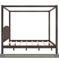 thumbnail image 3 of King Size Canopy Platform Bed with Headboard and Support Legs, Brown Wash, 3 of 10