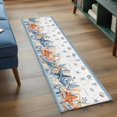 thumbnail image 4 of Summer Ocean Washable Runner Rugs 2'x6', Nautical Sea Starfish Shell Coral Seahorse Blue Stripe Low Pile Throw Entryway Rug Non-Slip Sturdy Edge Binding Carpet for Indoor Bedside Entrance Bedside, 4 of 9