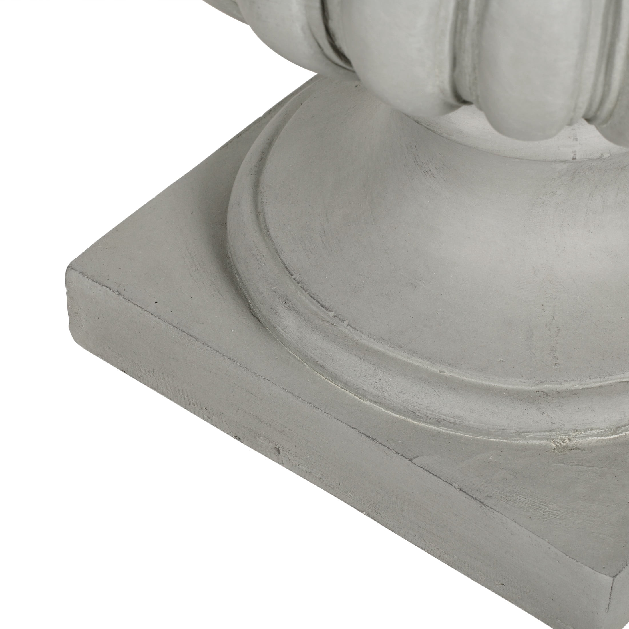 Christopher Knight Home 18.11" Pedestal Urn Planter, MGO Flower Pot with Scrollwork, Gray