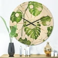 thumbnail image 2 of Designart 'Palm Tropical Leaves II' Mid-Century Modern Wood Wall Clock, 2 of 5