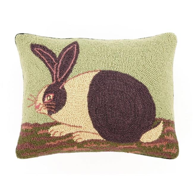 14x18" Rabbit Hooked Pillow 