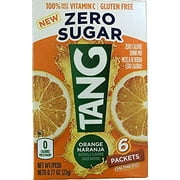 Tang Zero Sugar, Sugar Free Drink Mix, 6 Packets, Original Orange Flavor, Zero Calorie