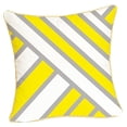 thumbnail image 3 of Funda de almohada decorativa geométrica contemporánea gris, amarilla y negra, cuadrada, de 45 x 45 cm. Tiras diagonales, 3 of 8