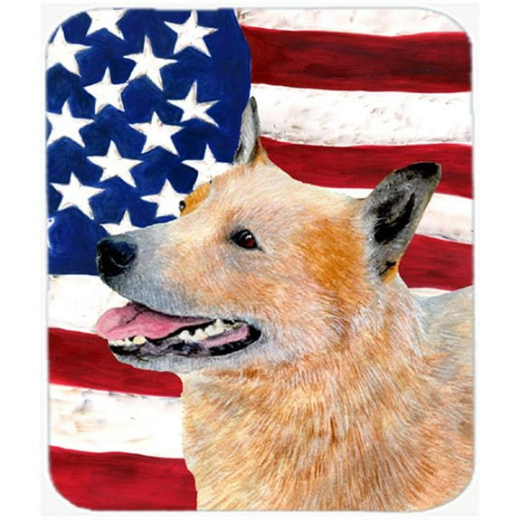 USA American Flag With Australian Cattle Dog Mouse Pad