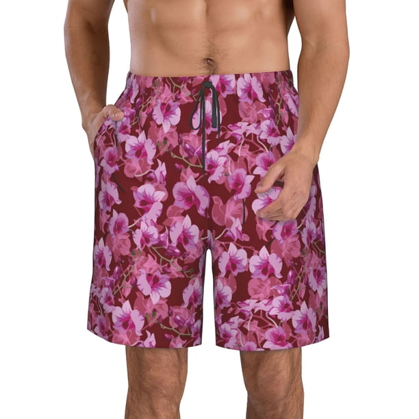 Fotbe Orchids Flowers Trajes de Baño Estampados para Hombre, Shorts de Verano de Secado Rápido, Ropa de Playa, Bañadores-XX-Large