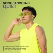 JLab GO Pop Active Noise Cancelling Bluetooth Earbuds with Charging Case, Transparent Neon Green