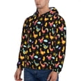 thumbnail image 3 of Lsque Flowe Rooster Pattern Casual Men's Hoodie,Hooded Sweatshirt with Kangaroo Pocket,Pullover Hoodie-X-Large, 3 of 7