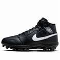 thumbnail image 2 of N I-K-E A i r-Jor-dan 1 Mid TD Football Cleats Black White FJ6805-001 Men Sizes, 2 of 6