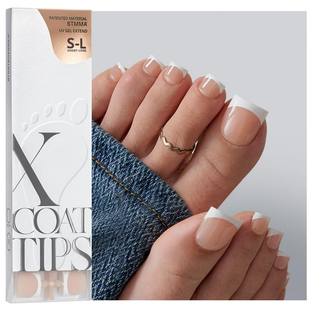 Tips para uñas de los pies BTartboxNails XCOAT TIPS para mujer, 150 unidades