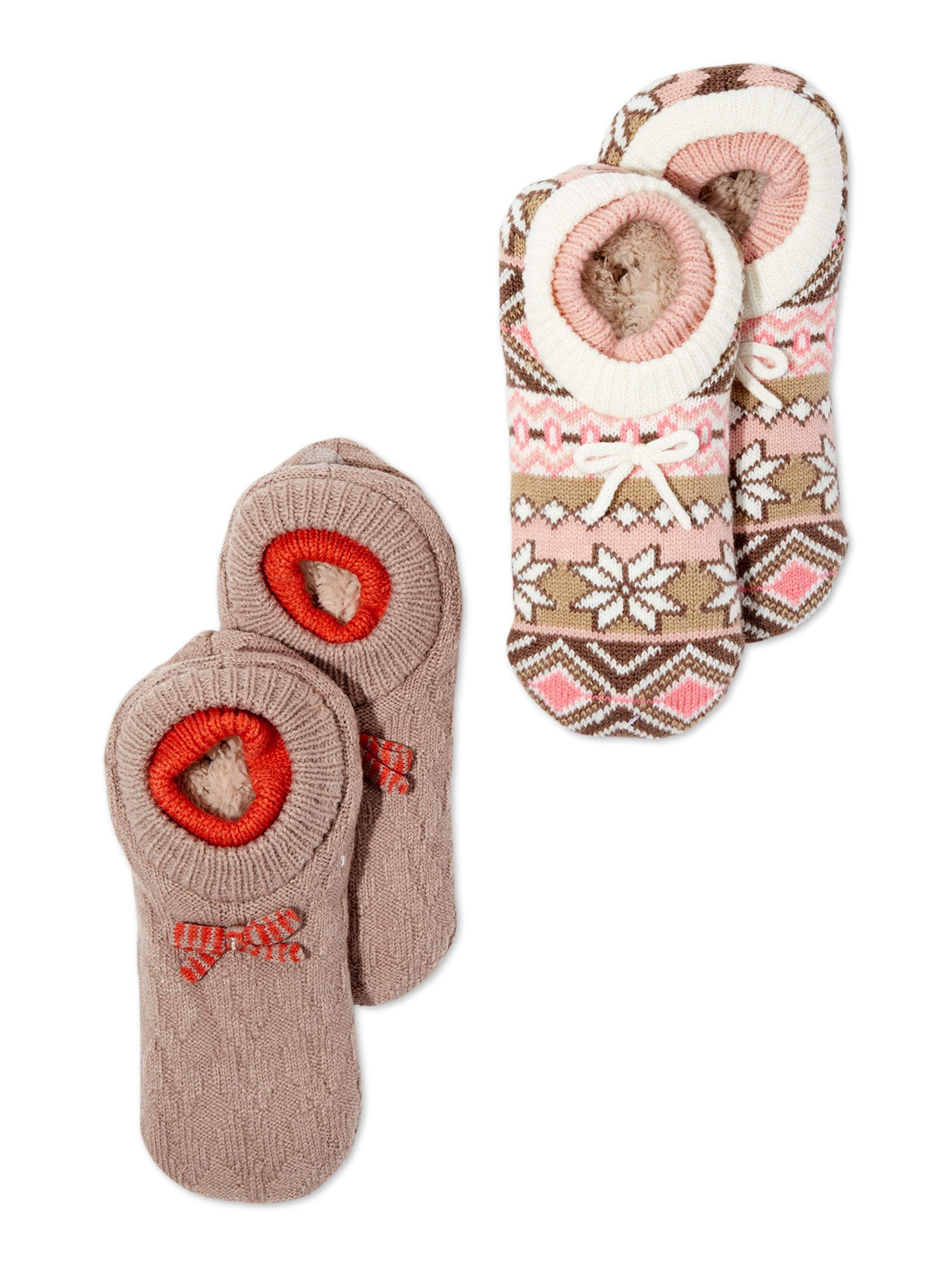 Secret Treasures Women’s Slipper Socks Double Cuffers, 2Pack