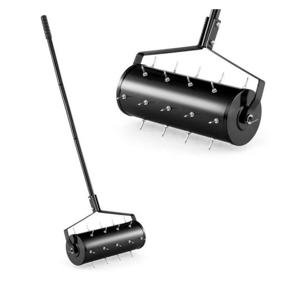 Manual Lawn Aerator - 18/21 Inch Roller with Detachable Handle - Garden Soil Aerator Tool for Yard, Lawn, and Cropland - Promotes Healthy Grass Growth