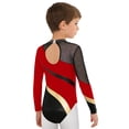 thumbnail image 2 of Hansber Gymnastics Leotards for Kids Long Sleeve Ballet Dance Bodysuit One Piece Tumbling Outfit Sportswear Red 8, 2 of 7