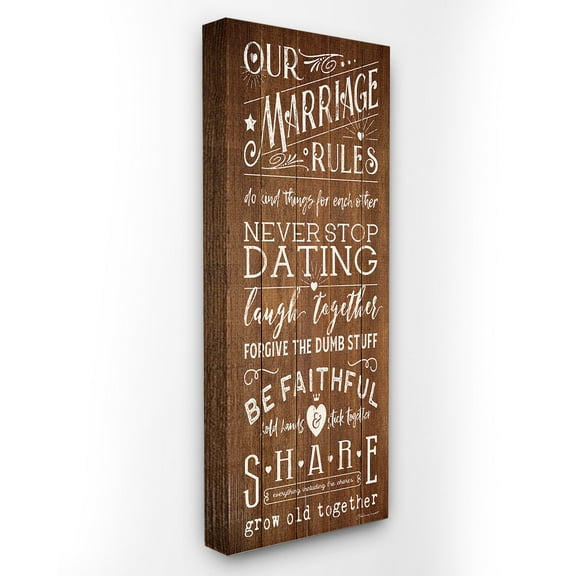 The Stupell Home Decor Collection Our Marriage Rules Wall Art