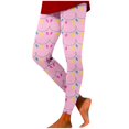 thumbnail image 6 of Gyexs Christmas Leggings for Women Soft Stretchy Xmas Printed Pajamas Pants Fleece Lined Gym Yoga Pants Womens Christmas Apparel M-Pink & Size S, 6 of 6